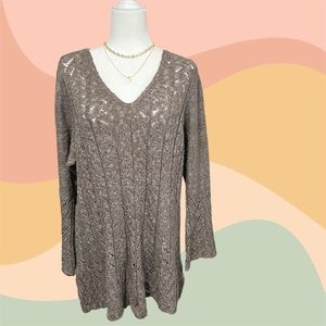 Style&co. Longsleeve Bell Sleeves Crochet Top